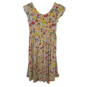 Dot Dot Smile Cupcake Floral Cap Flutter Sleeve Girls SZ 8/10